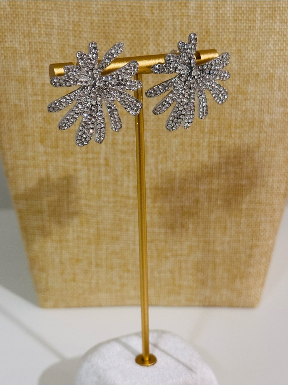 Fashion Jewelry Silver Radiant Crystal Fan Earrings